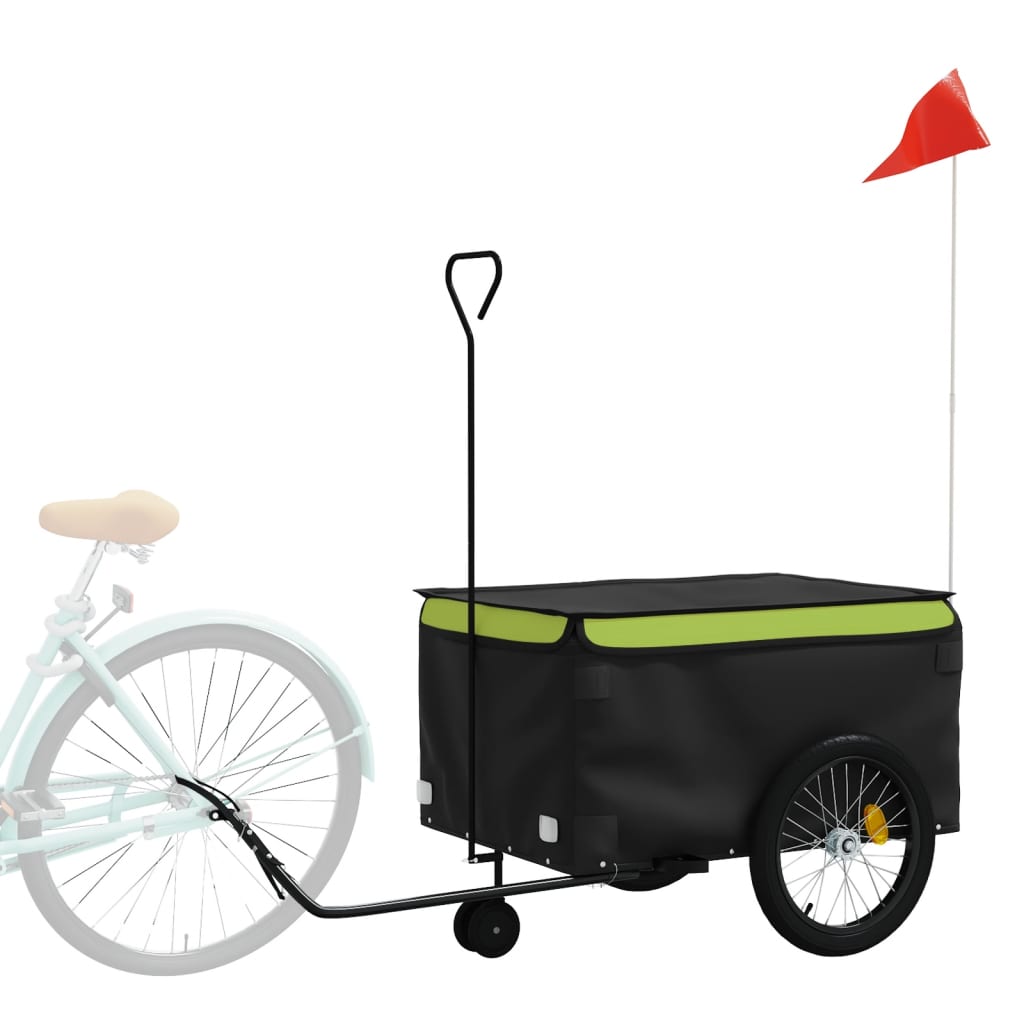 cykelanhænger 45 kg jern sort og grøn