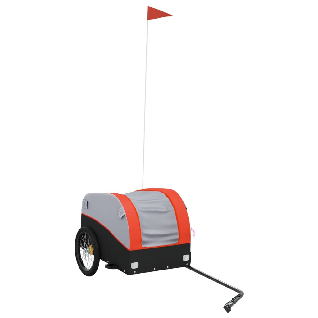 cykelanhænger 30 kg jern sort og orange