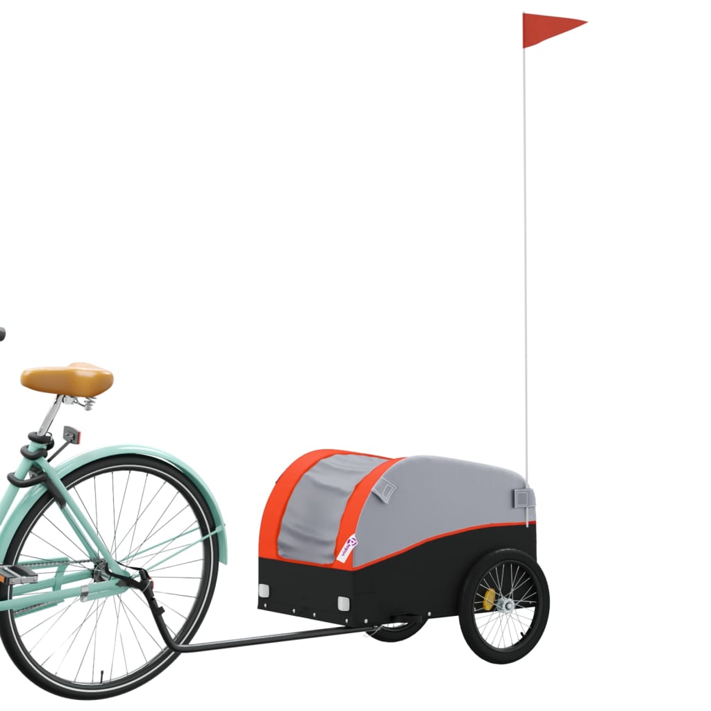 cykelanhænger 30 kg jern sort og orange