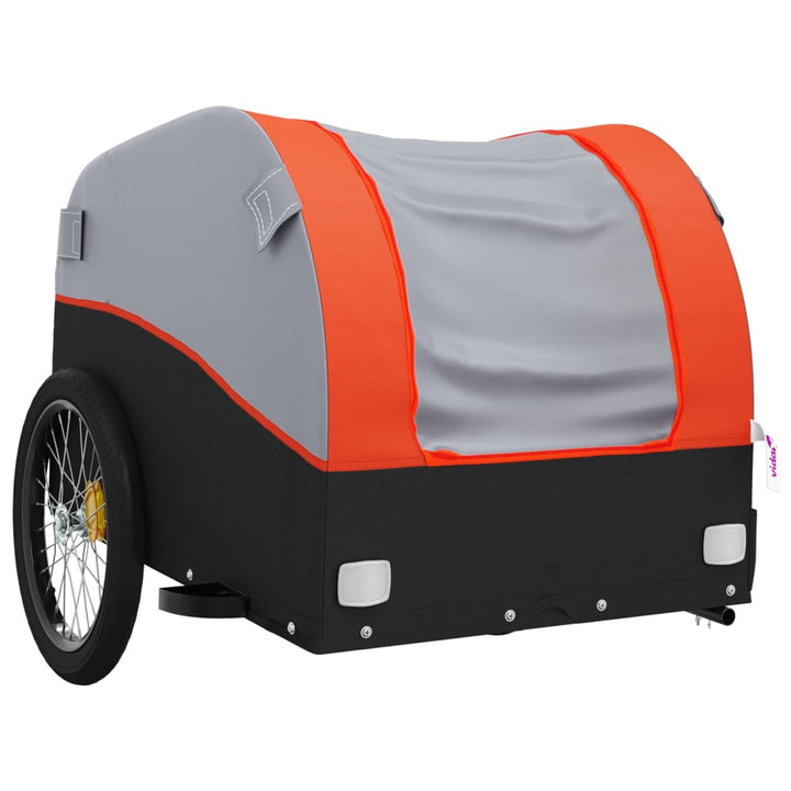 cykelanhænger 30 kg jern sort og orange