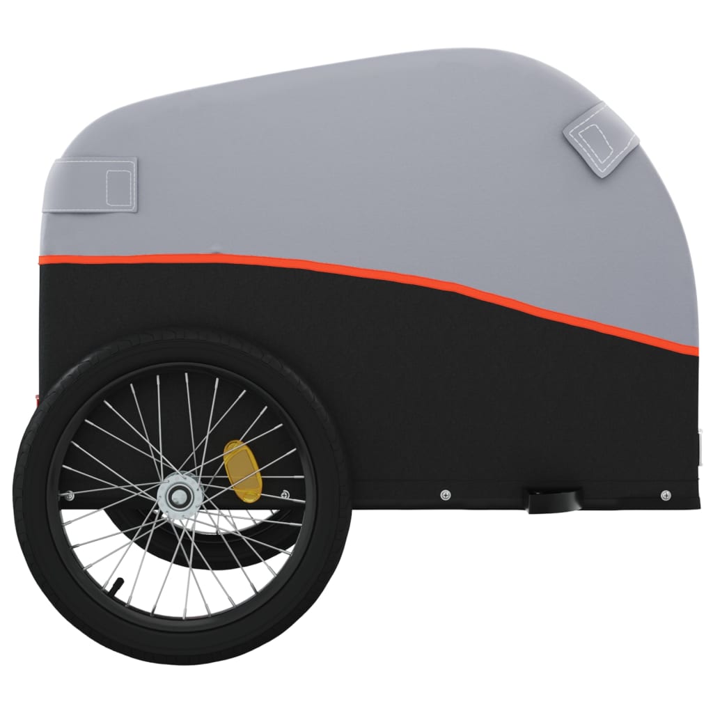 cykelanhænger 30 kg jern sort og orange