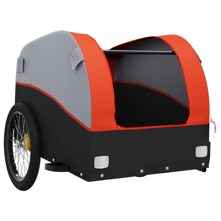 cykelanhænger 30 kg jern sort og orange
