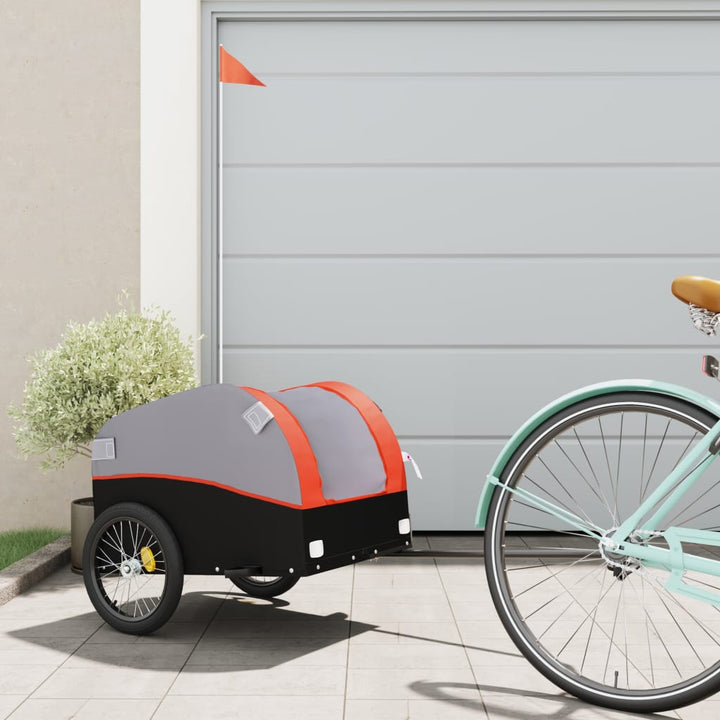 cykelanhænger 30 kg jern sort og orange