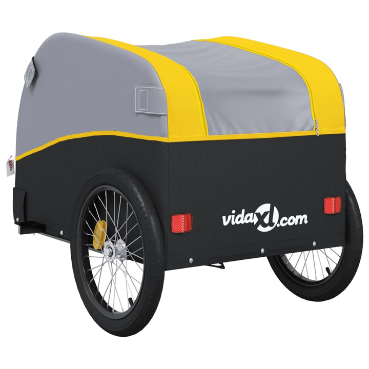 cykelanhænger 30 kg jern sort og gul