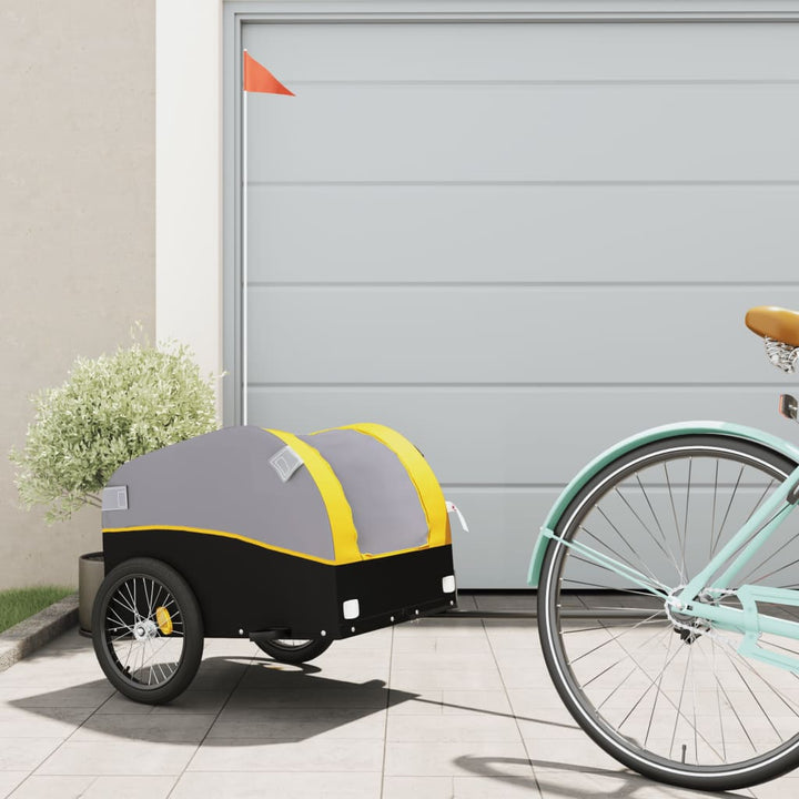 cykelanhænger 30 kg jern sort og gul