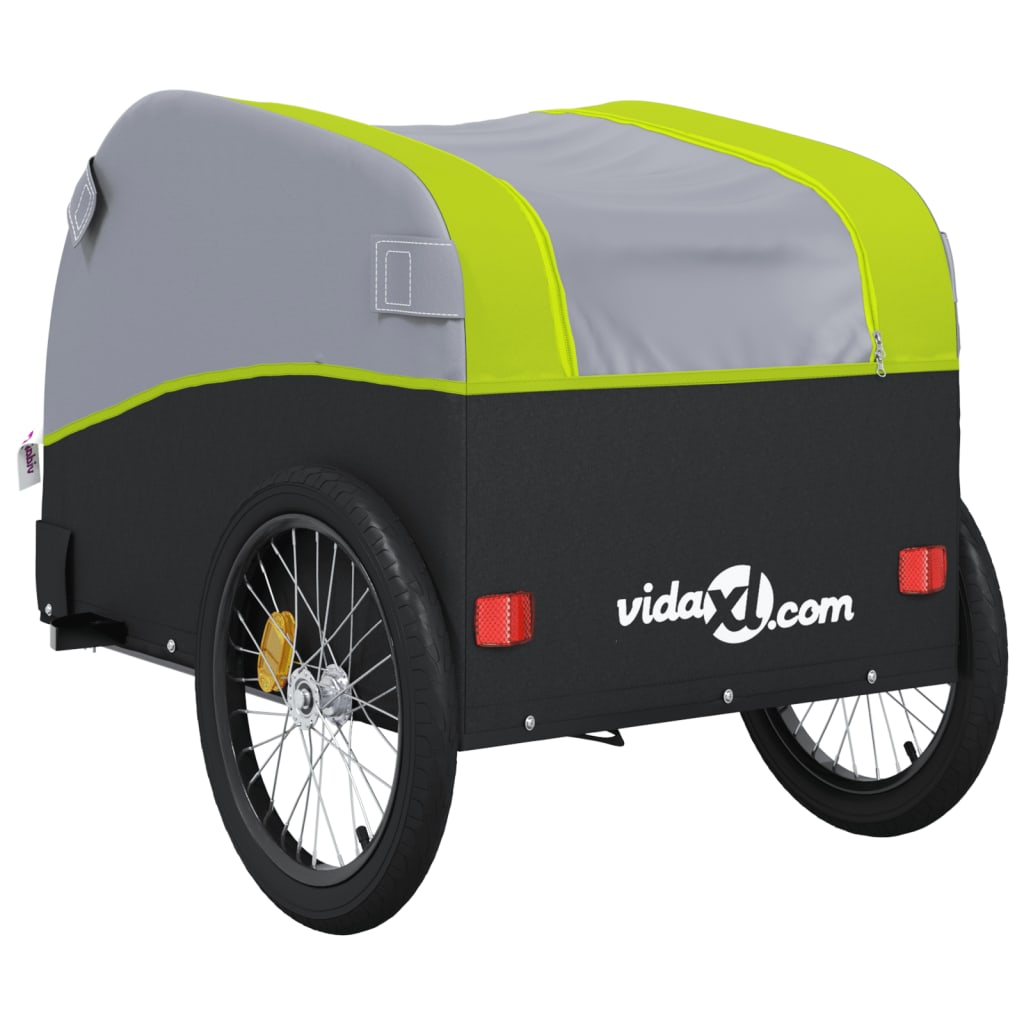 cykelanhænger 30 kg jern sort og grøn