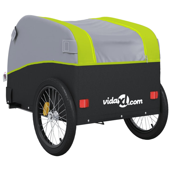 cykelanhænger 30 kg jern sort og grøn