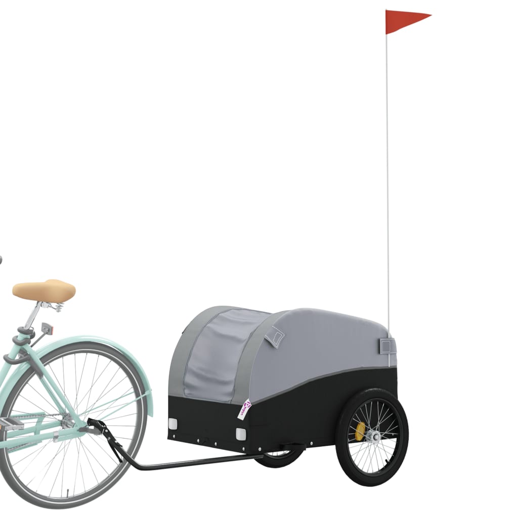 cykelanhænger 45 kg jern sort og grå
