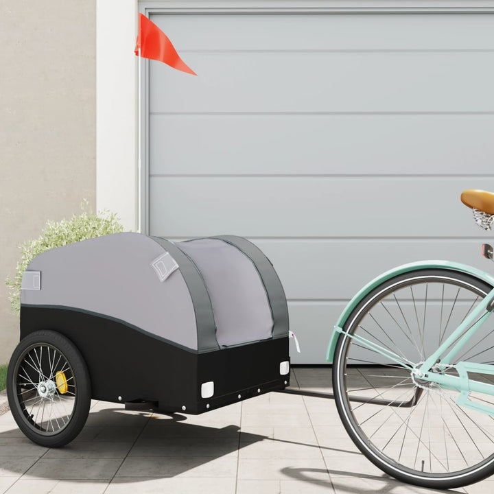 cykelanhænger 45 kg jern sort og grå
