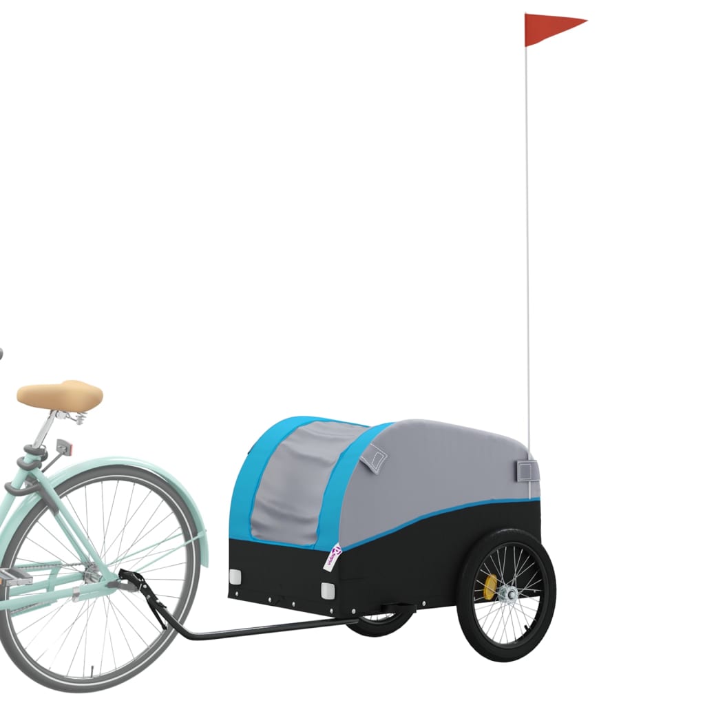 cykelanhænger 45 kg jern sort og blå