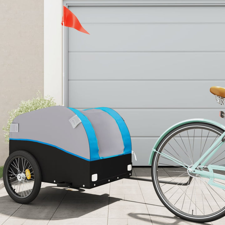 cykelanhænger 45 kg jern sort og blå