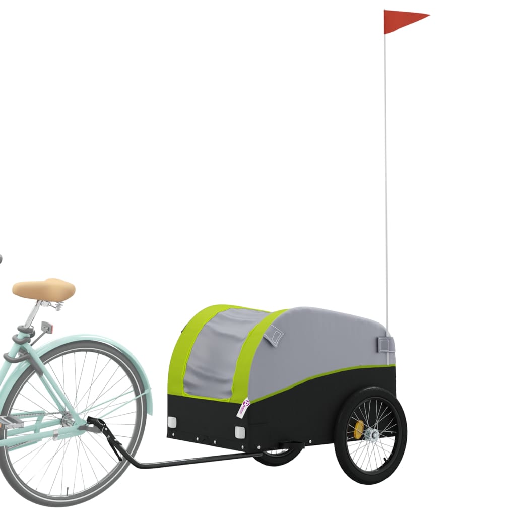 cykelanhænger 45 kg jern sort og grøn