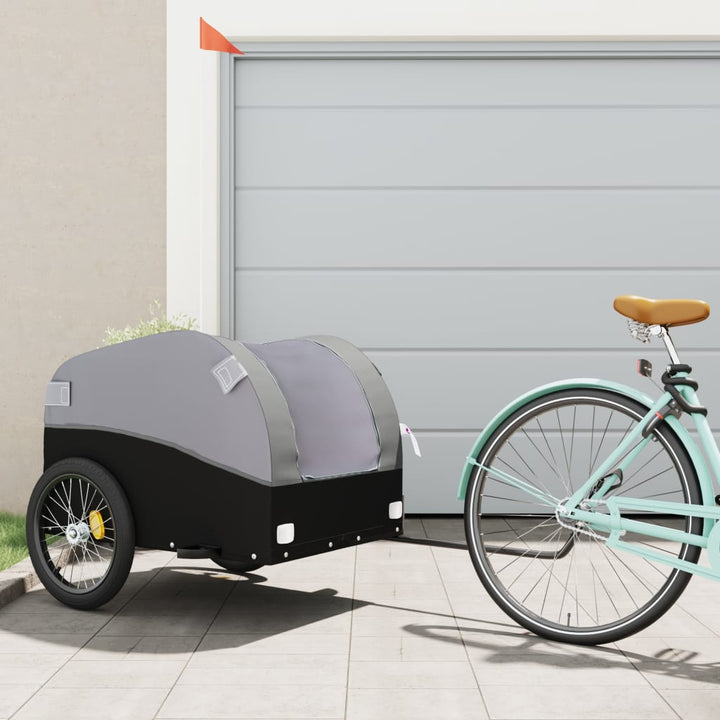 cykelanhænger 45 kg jern sort og grå