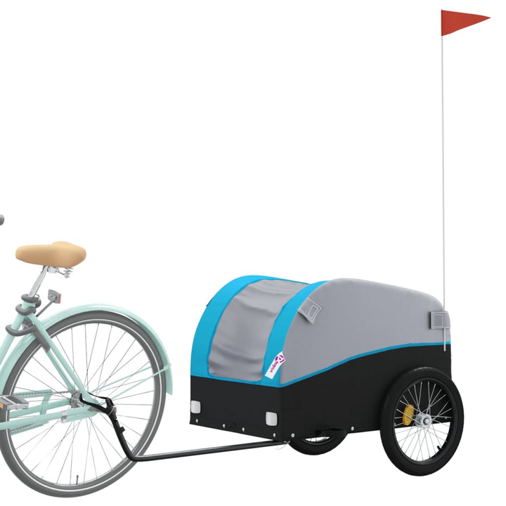 cykelanhænger 45 kg jern sort og blå