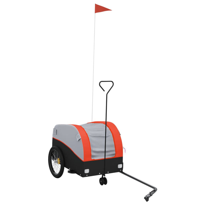 cykelanhænger 30 kg jern sort og orange