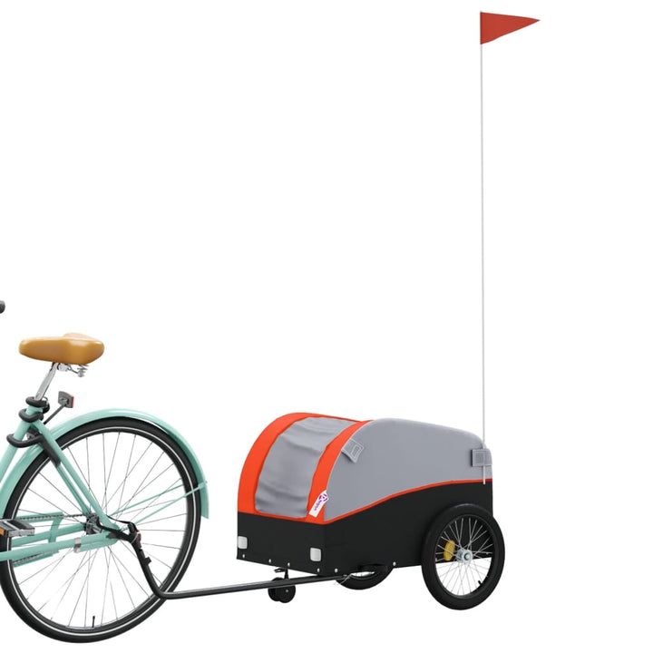 cykelanhænger 30 kg jern sort og orange
