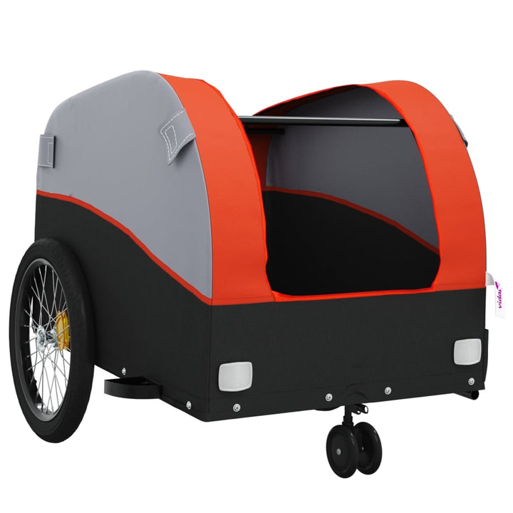 cykelanhænger 30 kg jern sort og orange