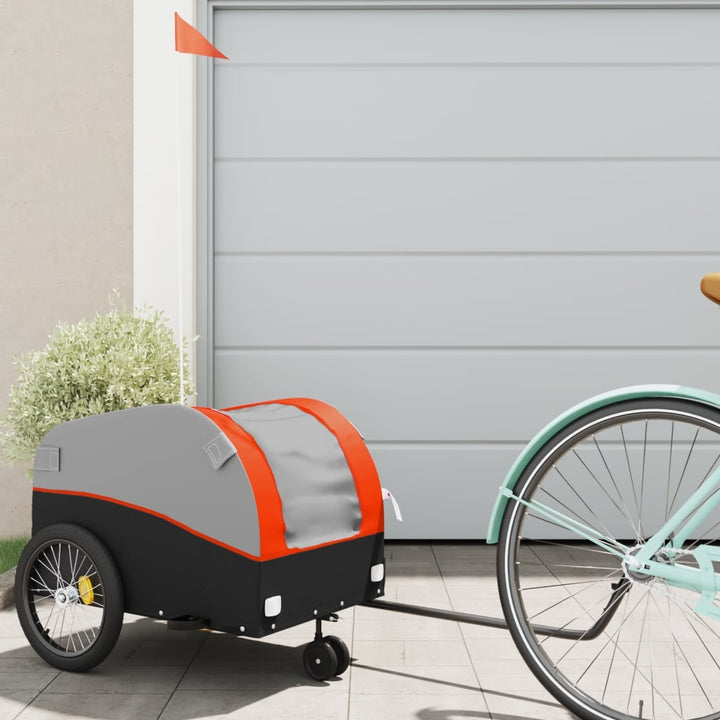 cykelanhænger 30 kg jern sort og orange