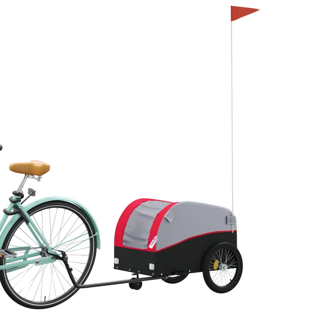 cykelanhænger 30 kg jern sort og rød
