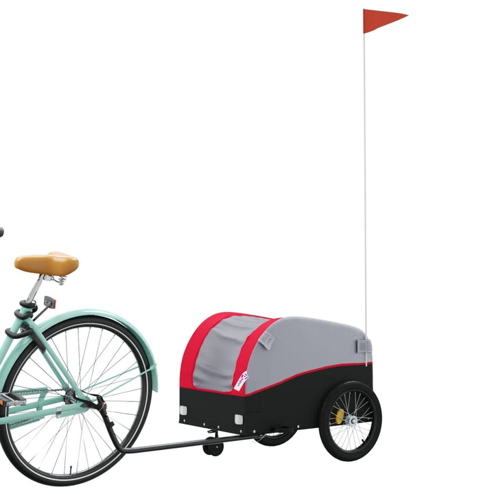 cykelanhænger 30 kg jern sort og rød