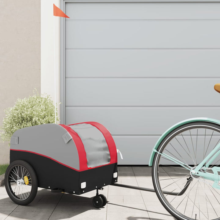 cykelanhænger 30 kg jern sort og rød