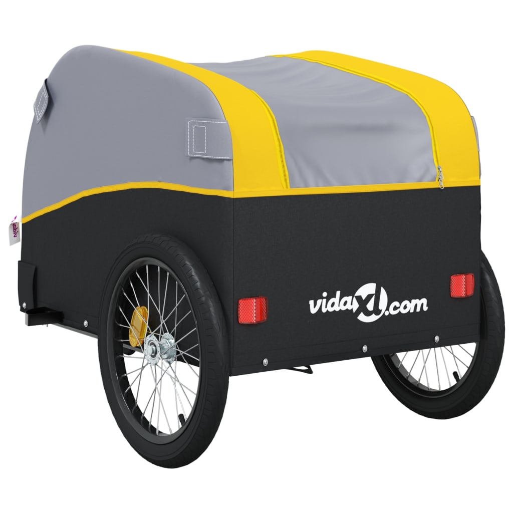 cykelanhænger 30 kg jern sort og gul