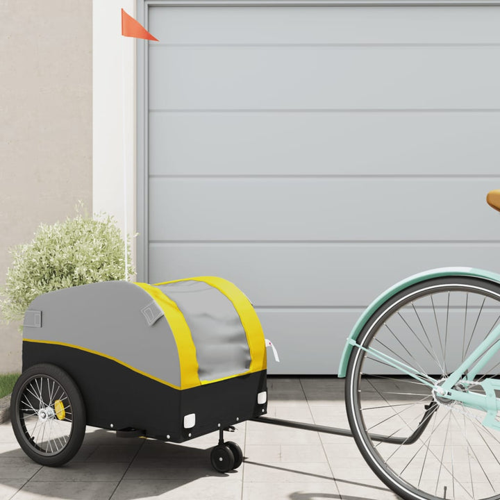 cykelanhænger 30 kg jern sort og gul