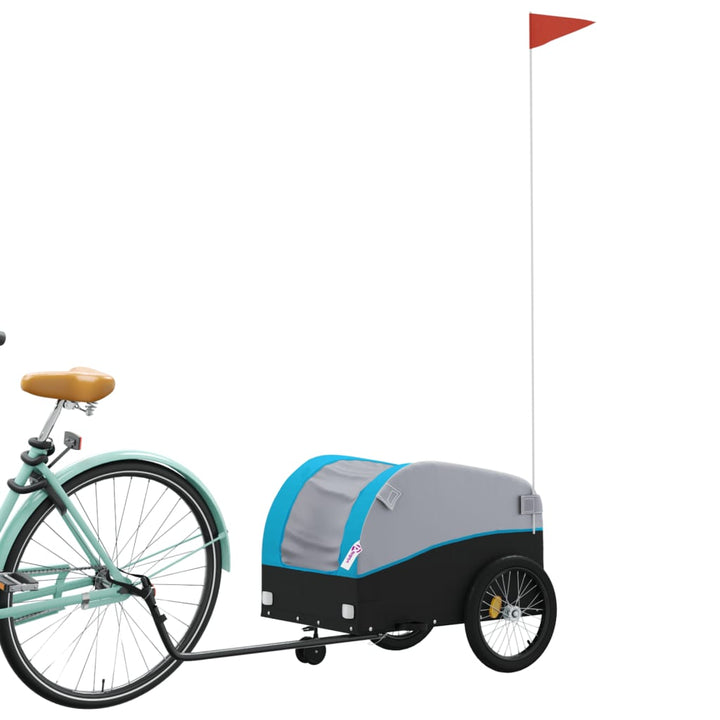 cykelanhænger 30 kg jern sort og blå