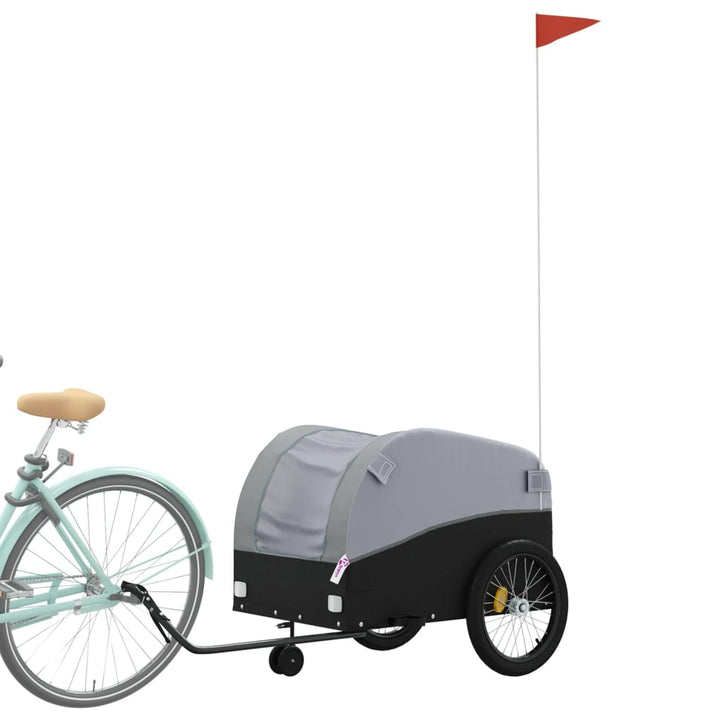 cykelanhænger 45 kg jern sort og grå