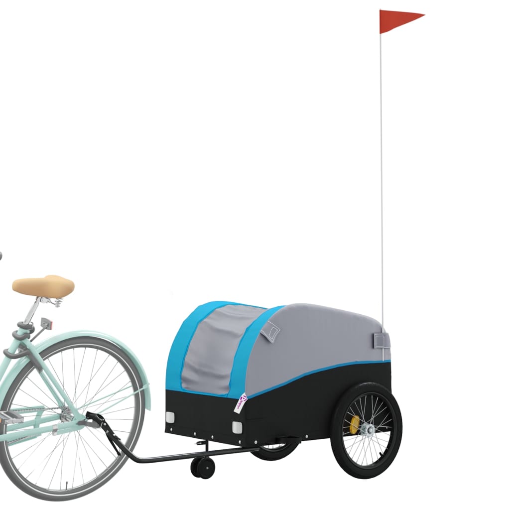 cykelanhænger 45 kg jern sort og blå