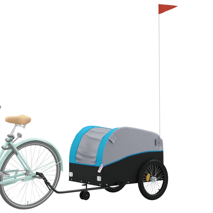 cykelanhænger 45 kg jern sort og blå