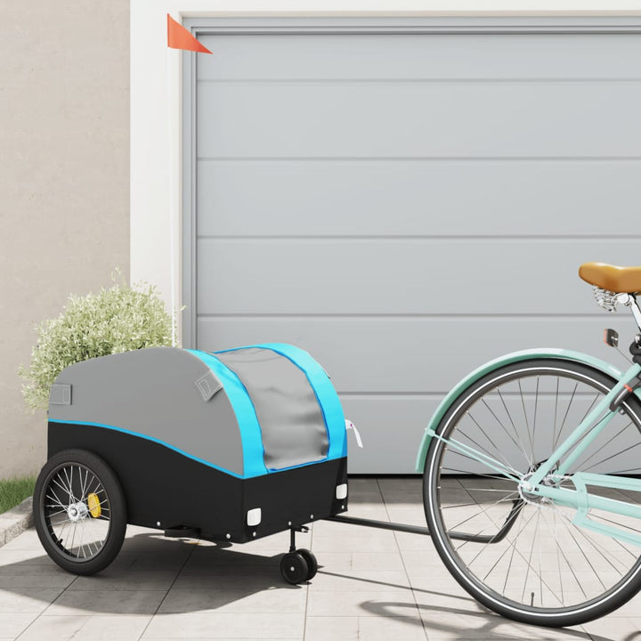 cykelanhænger 45 kg jern sort og blå