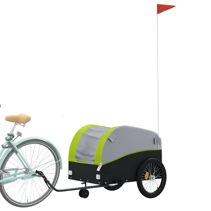 cykelanhænger 45 kg jern sort og grøn