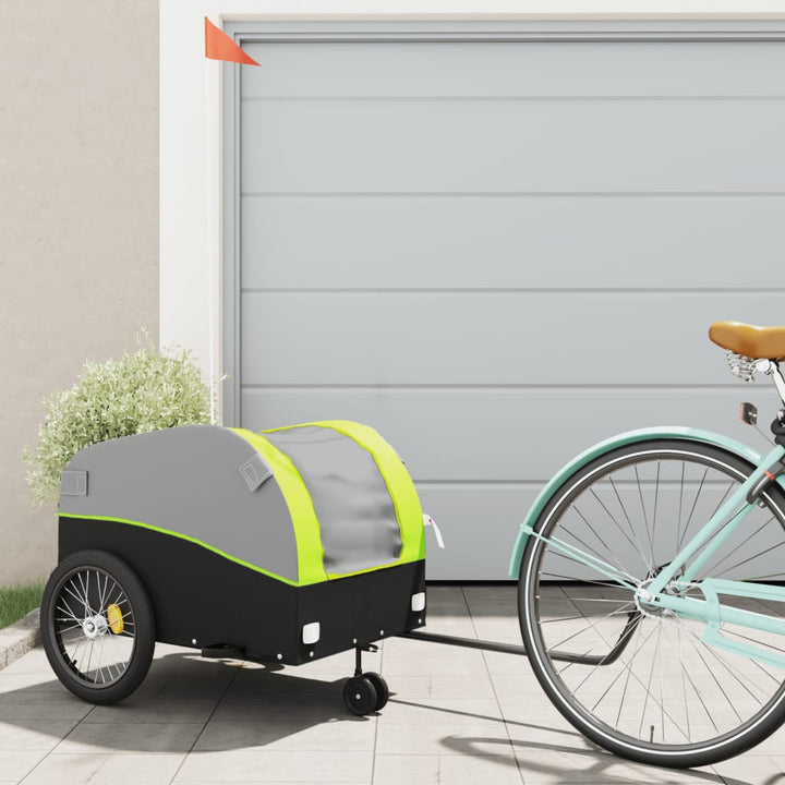 cykelanhænger 45 kg jern sort og grøn