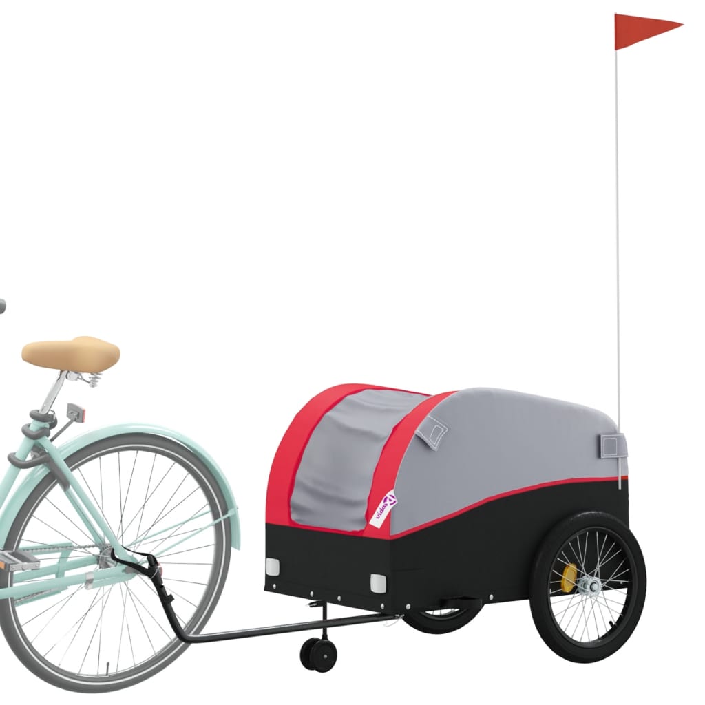 cykelanhænger 45 kg jern sort og rød