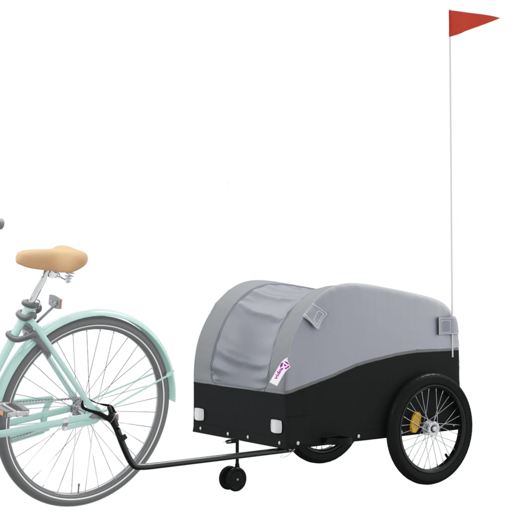 cykelanhænger 45 kg jern sort og grå