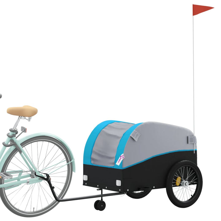 cykelanhænger 45 kg jern sort og blå