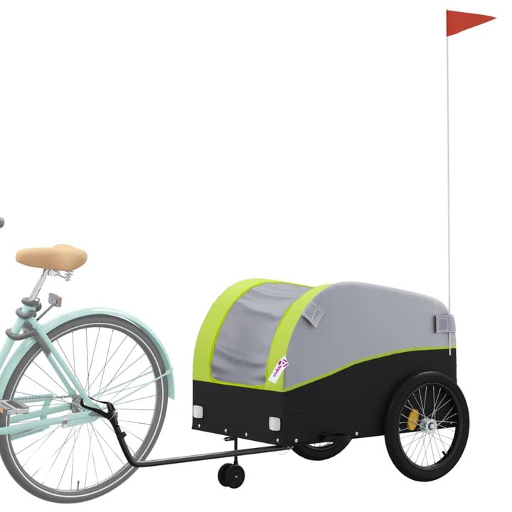 cykelanhænger 45 kg jern sort og grøn