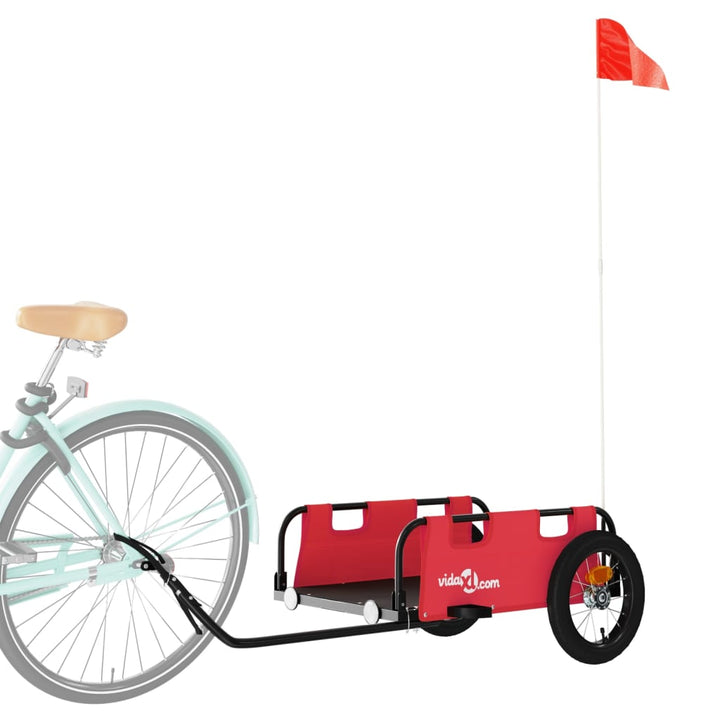 cykeltrailer oxfordstof og jern rød