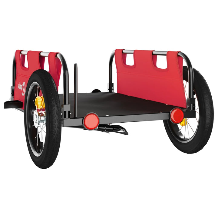 cykeltrailer oxfordstof og jern rød