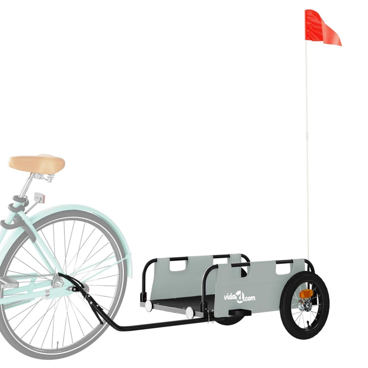 cykeltrailer oxfordstof og jern grå