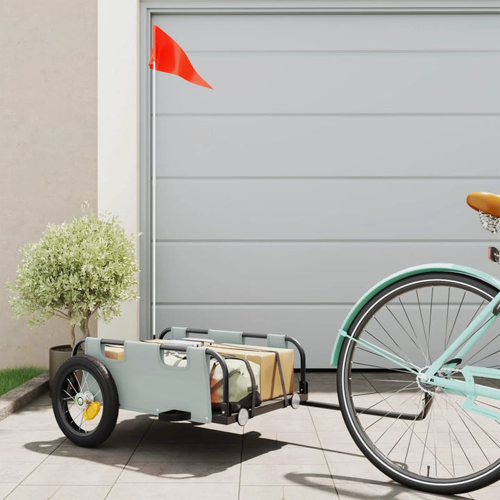 cykeltrailer oxfordstof og jern grå