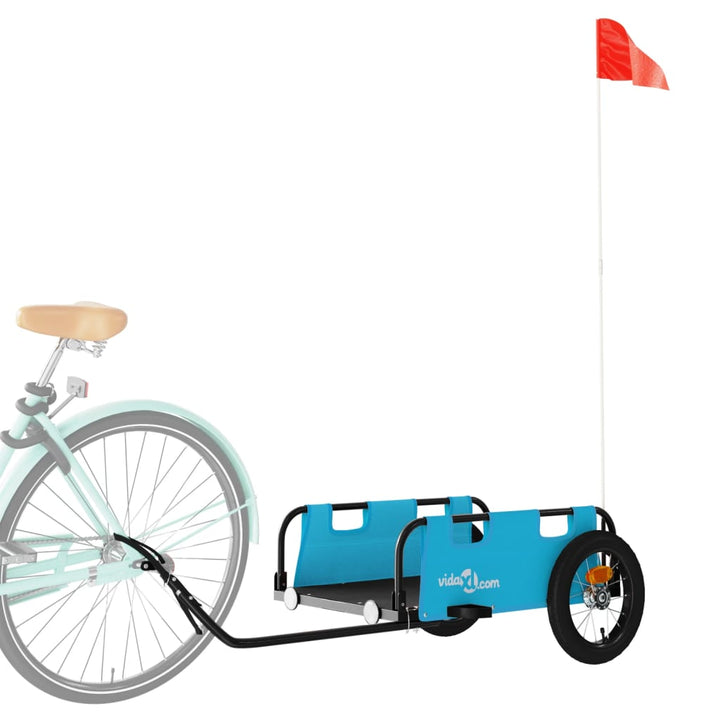 cykeltrailer oxfordstof og jern blå