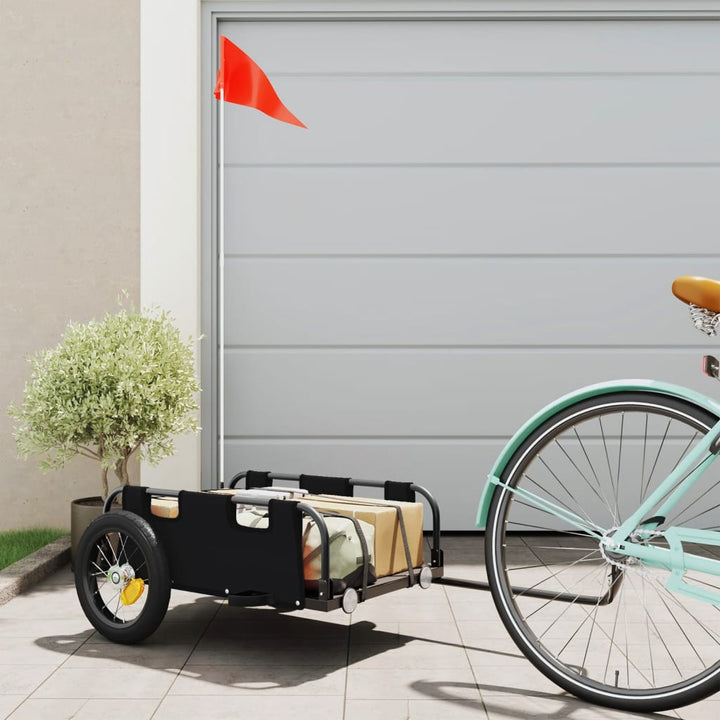 cykeltrailer oxfordstof og jern sort
