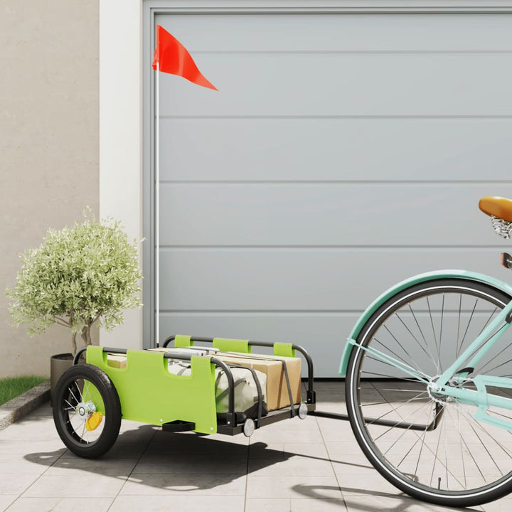 cykeltrailer oxfordstof og jern grøn