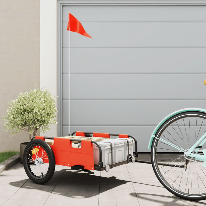 cykeltrailer til kæledyr oxfordstof og jern orange