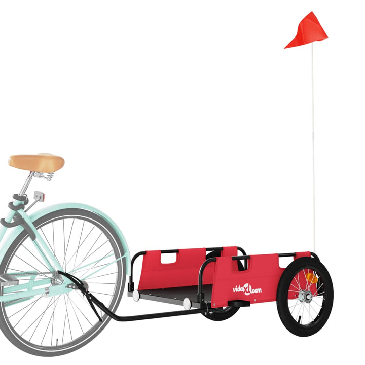 cykeltrailer oxfordstof og jern rød