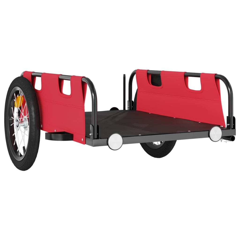 cykeltrailer oxfordstof og jern rød