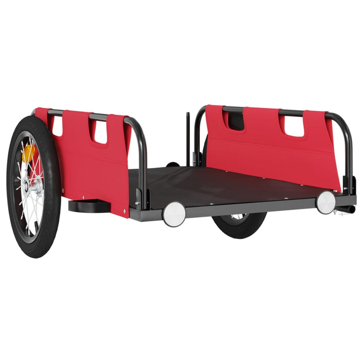 cykeltrailer oxfordstof og jern rød