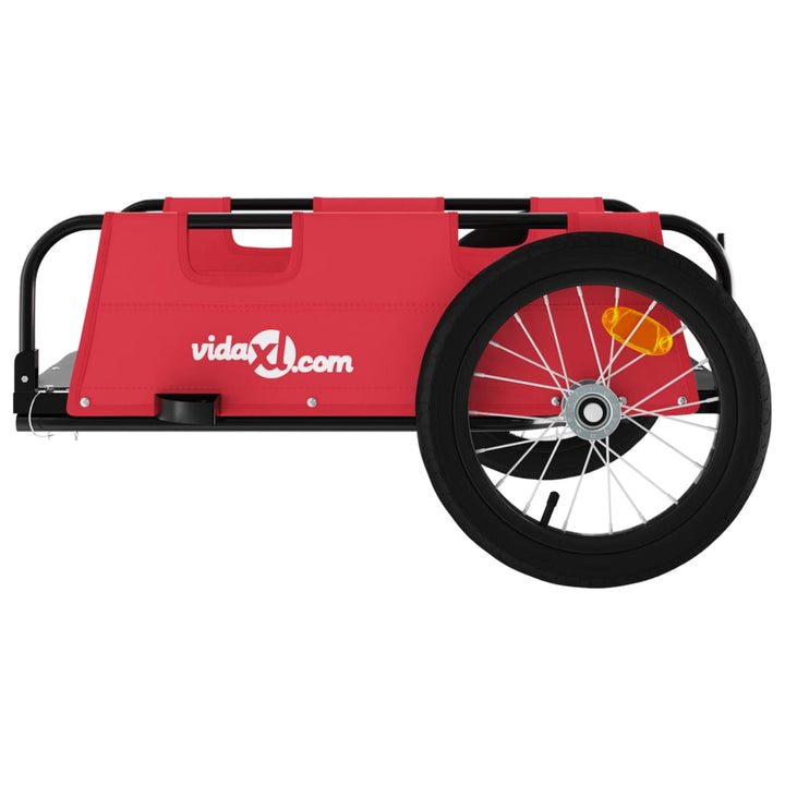cykeltrailer oxfordstof og jern rød